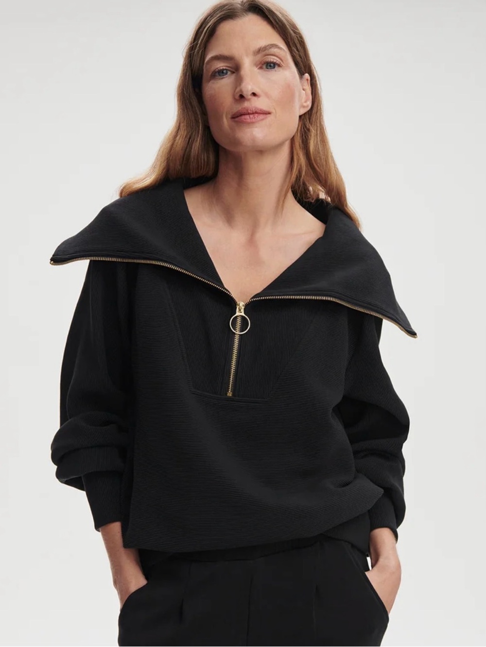 Vine Half-Zip Pullover Black